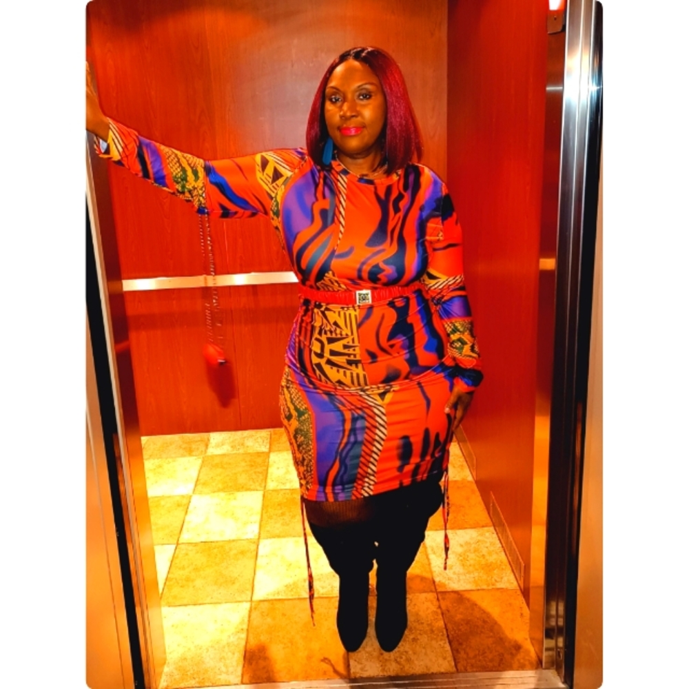🆕Abstract Printed Plus Size Dress
